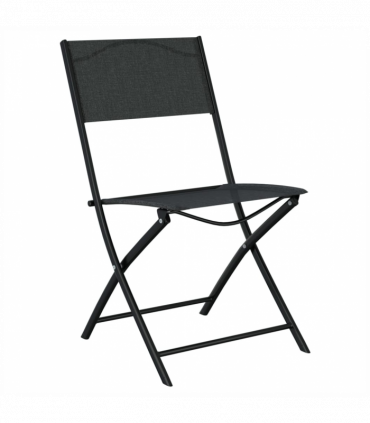 vidaXL Folding Outdoor Chairs 2 pcs Black Steel and Textilene