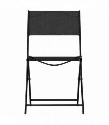 vidaXL Folding Outdoor Chairs 2 pcs Black Steel and Textilene