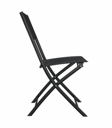 vidaXL Folding Outdoor Chairs 2 pcs Black Steel and Textilene