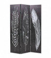 vidaXL Folding Room Divider 120x170 cm Feathers Black and White