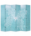 vidaXL Folding Room Divider 228x170 cm Butterfly Blue