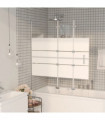 vidaXL Folding Shower Enclosure ESG 120x140 cm White