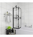 vidaXL Folding Shower Enclosure ESG 80x140 cm Black