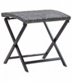 vidaXL Folding Stool Poly Rattan Grey