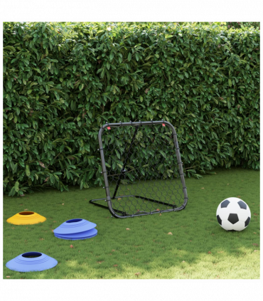 vidaXL Football Rebounder Adjustable Black 84x73x60-80 cm Steel