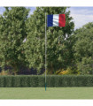 vidaXL France Flag and Pole 6.23 m Aluminium