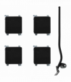 vidaXL Furniture Rollers 4 pcs with Lifter 13.5x13.5x6 cm Steel 1300 kg