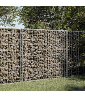 vidaXL Gabion Basket with Cover 100x100x100 cm Galvanised Iron