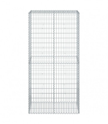 vidaXL Gabion Basket with Cover 100x50x200 cm Galvanised Iron