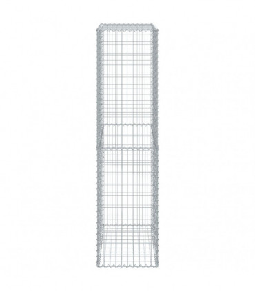 vidaXL Gabion Basket with Cover 100x50x200 cm Galvanised Iron