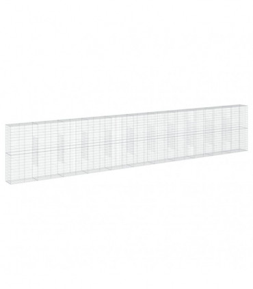 vidaXL Gabion Basket with Cover 1100x50x200 cm Galvanised Iron