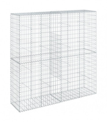 vidaXL Gabion Basket with Cover 200x50x200 cm Galvanised Iron