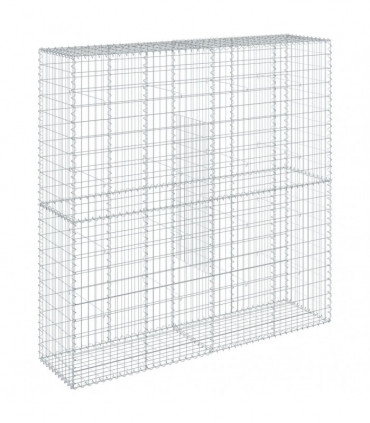 vidaXL Gabion Basket with Cover 200x50x200 cm Galvanised Iron