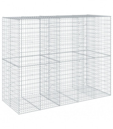 vidaXL Gabion Basket with Cover 250x100x200 cm Galvanised Iron