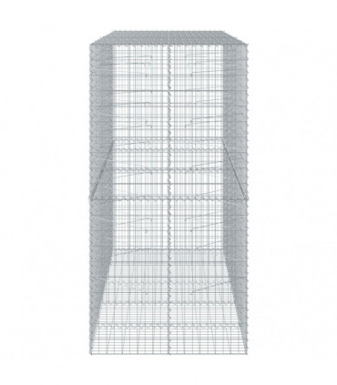 vidaXL Gabion Basket with Cover 250x100x200 cm Galvanised Iron