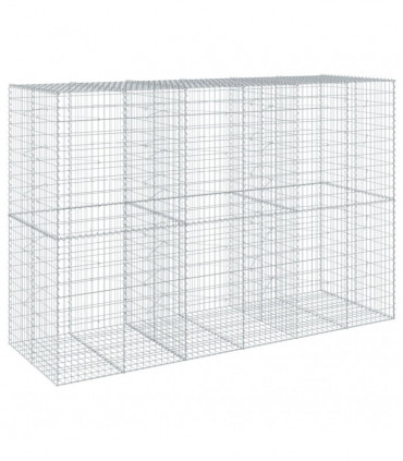 vidaXL Gabion Basket with Cover 300x100x200 cm Galvanised Iron