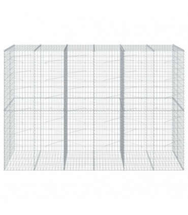 vidaXL Gabion Basket with Cover 300x100x200 cm Galvanised Iron