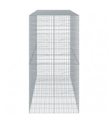 vidaXL Gabion Basket with Cover 300x100x200 cm Galvanised Iron