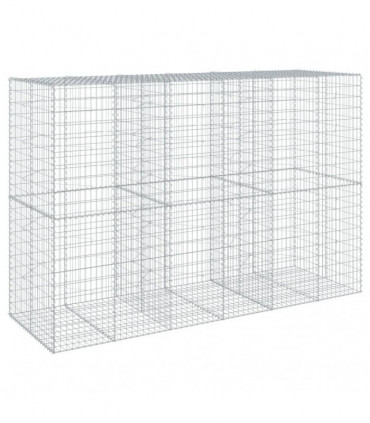 vidaXL Gabion Basket with Cover 300x100x200 cm Galvanised Iron