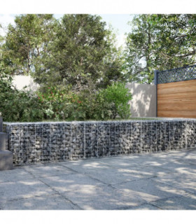 vidaXL Gabion Basket with Cover 300x50x50 cm Galvanised Iron