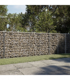 vidaXL Gabion Basket with Cover 350x100x100 cm Galvanised Iron