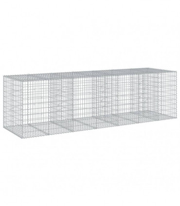 vidaXL Gabion Basket with Cover 350x100x100 cm Galvanised Iron