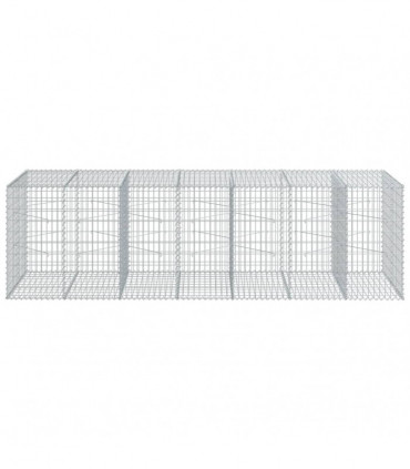 vidaXL Gabion Basket with Cover 350x100x100 cm Galvanised Iron
