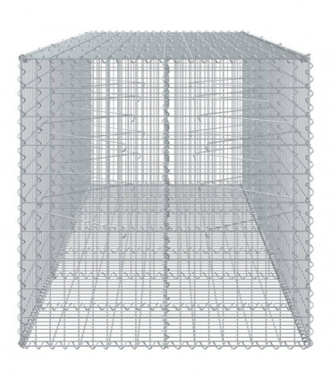 vidaXL Gabion Basket with Cover 350x100x100 cm Galvanised Iron
