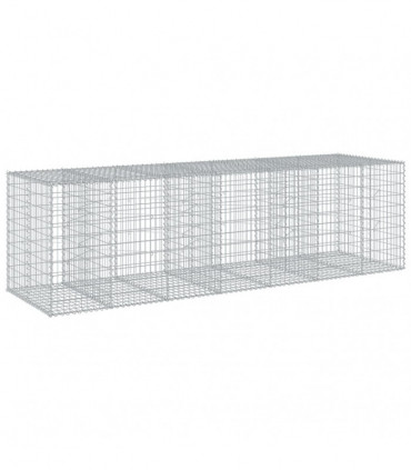vidaXL Gabion Basket with Cover 350x100x100 cm Galvanised Iron