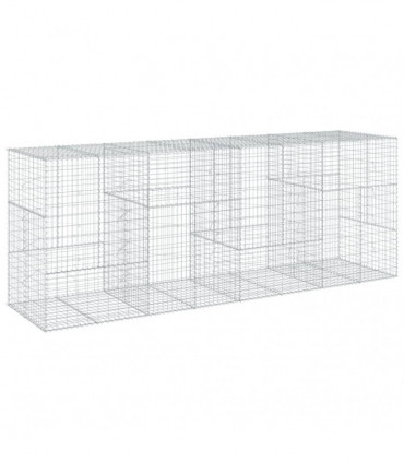 vidaXL Gabion Basket with Cover 400x100x150 cm Galvanised Iron