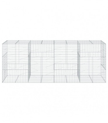 vidaXL Gabion Basket with Cover 400x100x150 cm Galvanised Iron