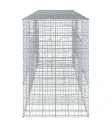 vidaXL Gabion Basket with Cover 400x100x150 cm Galvanised Iron