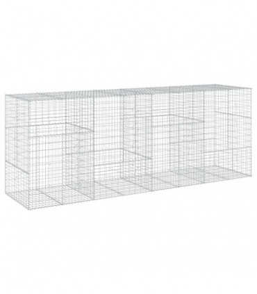 vidaXL Gabion Basket with Cover 400x100x150 cm Galvanised Iron