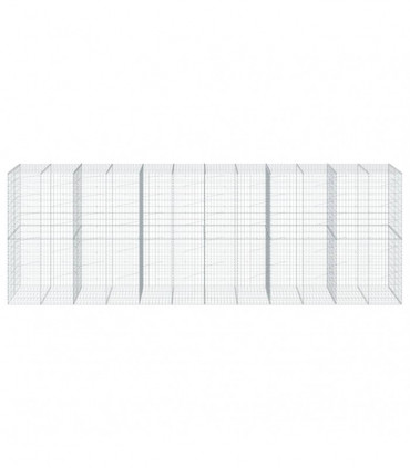 vidaXL Gabion Basket with Cover 600x100x200 cm Galvanised Iron