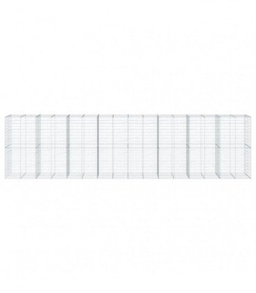 vidaXL Gabion Basket with Cover 800x100x200 cm Galvanised Iron