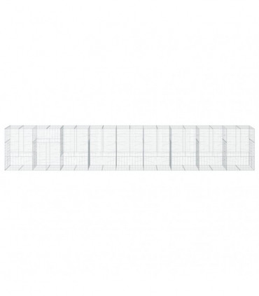 vidaXL Gabion Basket with Cover 900x100x150 cm Galvanised Iron