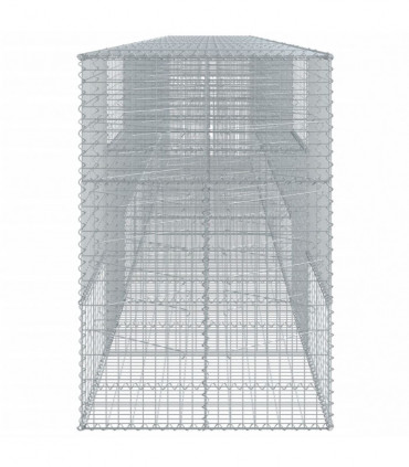 vidaXL Gabion Basket with Cover 900x100x150 cm Galvanised Iron