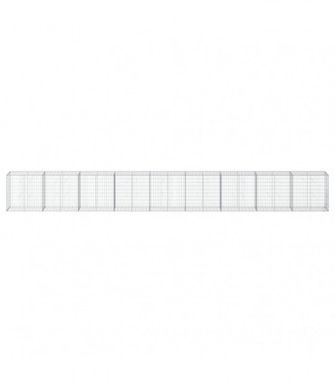 vidaXL Gabion Basket with Cover 900x50x100 cm Galvanised Iron