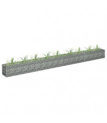 vidaXL Gabion Raised Bed Galvanised Steel 360x30x30 cm