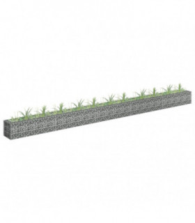 vidaXL Gabion Raised Bed Galvanised Steel 450x30x30 cm