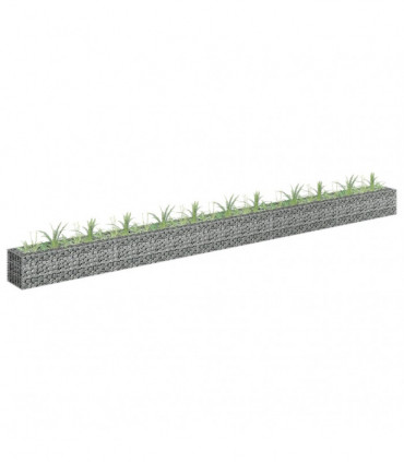vidaXL Gabion Raised Bed Galvanised Steel 450x30x30 cm