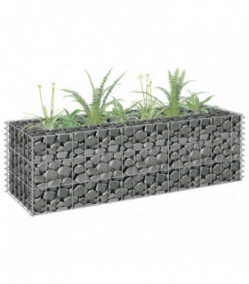 vidaXL Gabion Raised Bed Galvanised Steel 90x30x30 cm