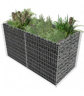 vidaXL Gabion Raised Bed Steel 180x90x100 cm Silver