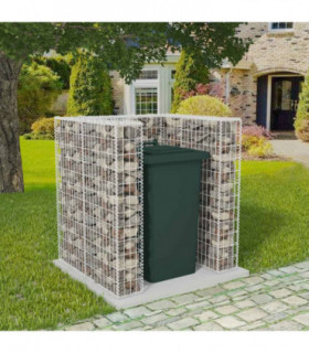 vidaXL Gabion Single Wheelie Bin Surround Steel 110x100x120 cm