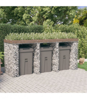 vidaXL Gabion Wall for Garbage Bin 270x91x120 cm Galvanised Iron