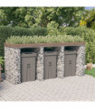 vidaXL Gabion Wall for Garbage Bin 270x91x120 cm Galvanised Iron