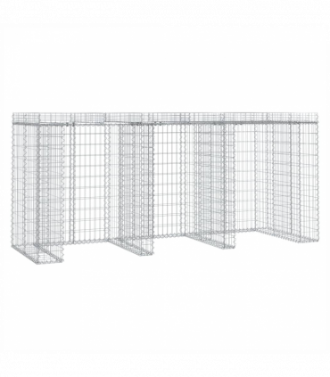 vidaXL Gabion Wall for Garbage Bin 270x91x120 cm Galvanised Iron