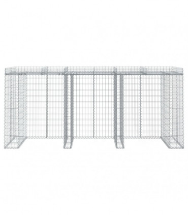 vidaXL Gabion Wall for Garbage Bin 270x91x120 cm Galvanised Iron