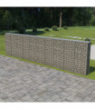vidaXL Gabion Wall with Covers Galvanised Steel 600x30x150 cm