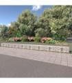 vidaXL Gabion Wall with Covers Galvanised Steel 900x50x50 cm